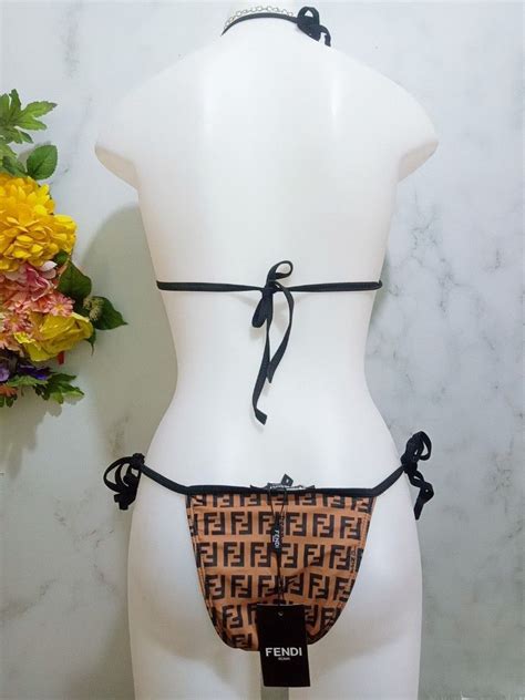 fendi logo triangle string bikini|fendi bathing suits.